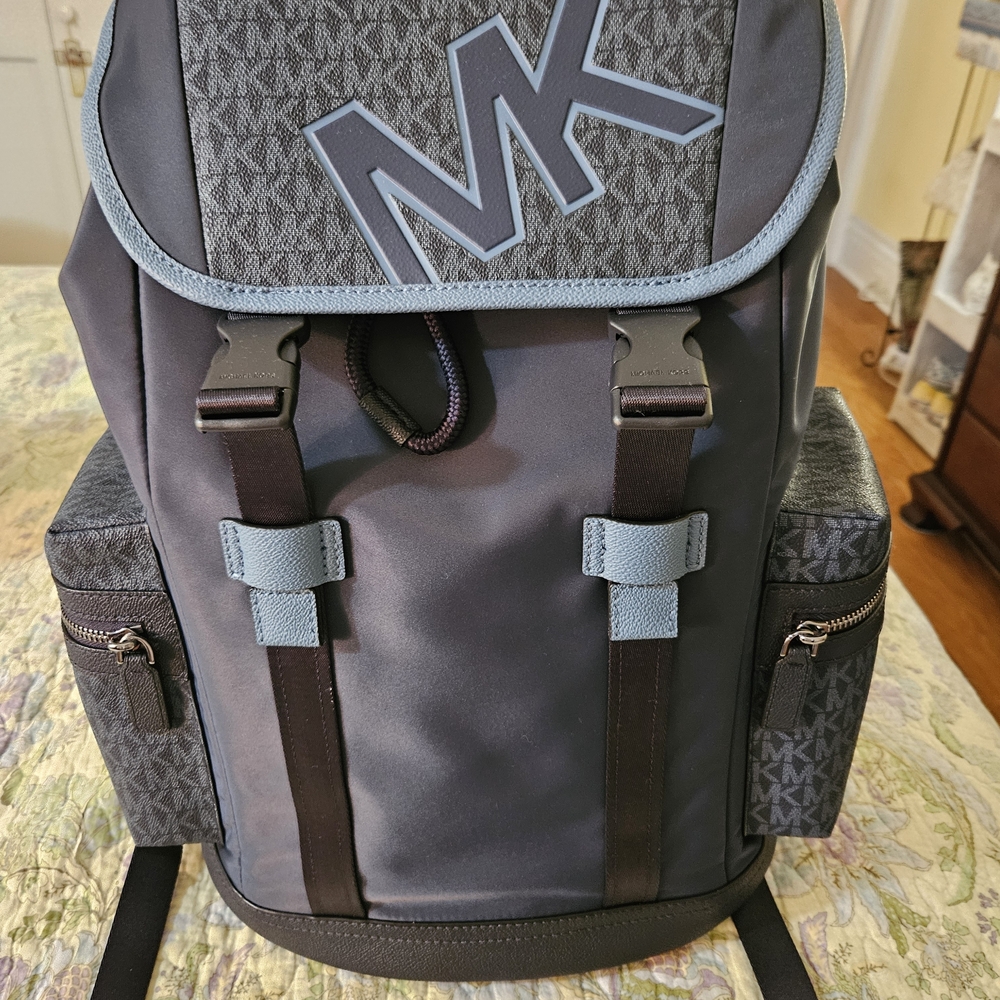 Michael Kors Men's Charcoal and Blue Backpack